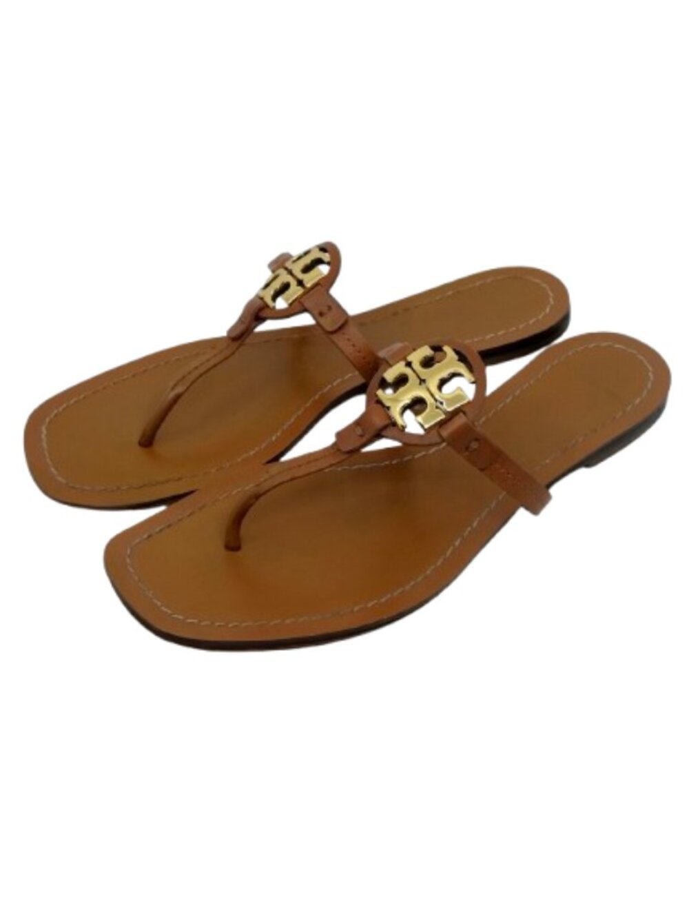 TORY BURCH~Mini Miller~ROYAL TAN  LEATHER THONG SANDAL Sz 8